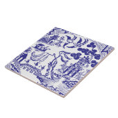 Antique Blue Willow China Pattern Vintage タイル (側面)