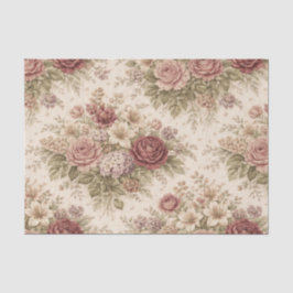 Antique Blush Rose Garden Pattern 薄葉紙