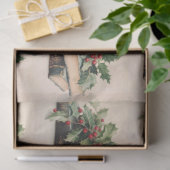 ANTIQUE BOOKS AND HOLLYBERRIES Christmas Pattern 薄葉紙 (ギフト)