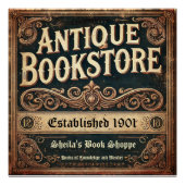 Antique Bookstore Customizable Glossy Poster ポスター (正面)