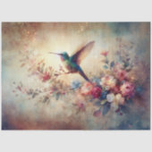 Antique Botanical Hummingbird Art Decoupage 薄葉紙 (正面)