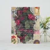 Antique Burgundy Botanica Collage Scrapbook Paper (スタンド正面)