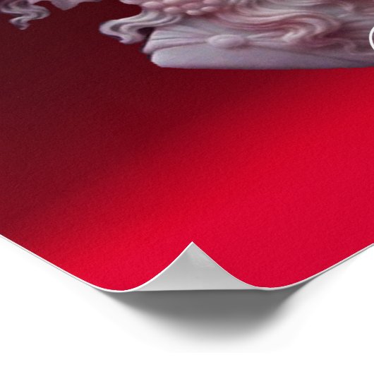 ANTIQUE CAMEO,LADY WITH GRAPES MONOGRAM ポスター (角)