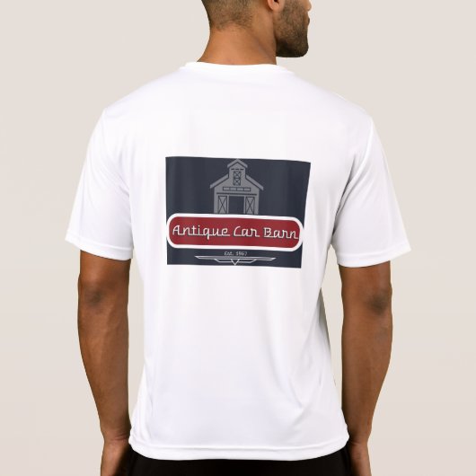 Antique Car Barn - Dry Fit White Tシャツ (裏面)
