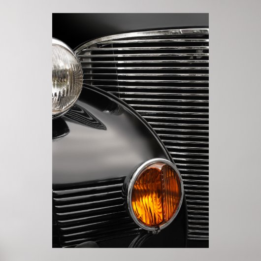 antique car grill abstract ポスター (正面)