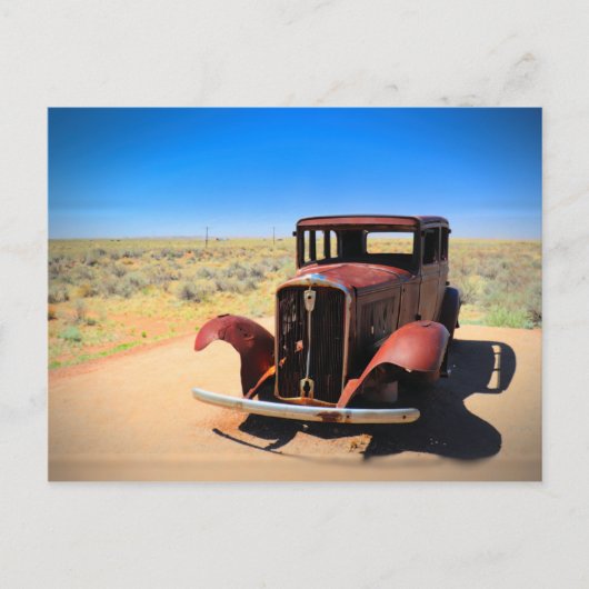 Antique Car on Historic Route 66 near Holbrook AZ ポストカード (正面)