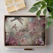 Antique Charm Hummingbirds and Flowers Decoupage  薄葉紙 (ギフト)