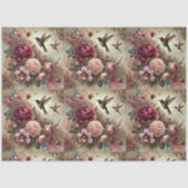 Antique Charm Hummingbirds and Flowers Decoupage  薄葉紙 (正面)