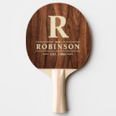 Antique Cherry Wood Family Name & Initial 卓球ラケット (裏面)