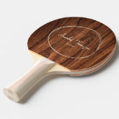 Antique Cherry Wood Name in Drawn Circle  卓球ラケット (正面アングル)