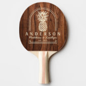 Antique Cherry Wood Pineapple Wedding Arch & Name 卓球ラケット (裏面)