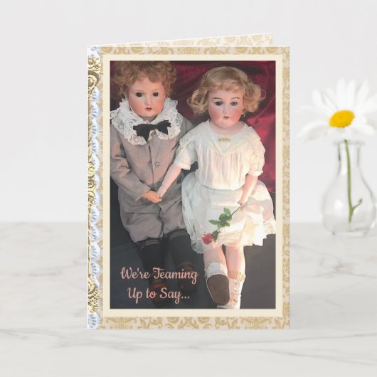 Antique Child Dolls Card for Mom  カード (小さな植物)
