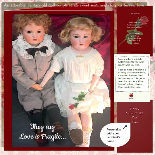 Antique Child Dolls Sweet Couple Card  カード