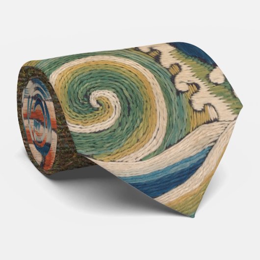 Antique chinese bird artwork tapestry phoenix ネクタイ (ロール)