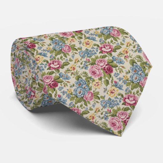 Antique Chintz Floral Pattern ネクタイ (ロール)