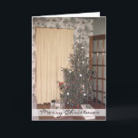 Antique Christmas Tree シーズンカード<br><div class="desc">Vintage 1948 photo of a beautiful vintage Christmas tree greeting card. Personalize this card if you wish!</div>