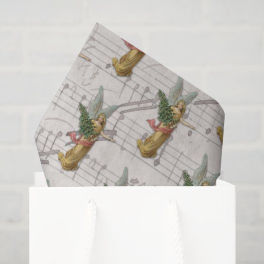 Antique Christmas Tree Angel Victorian Christian 薄葉紙 (ギフトバッグ)