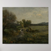 Antique Countryside Creek Wall Poster ポスター (正面)