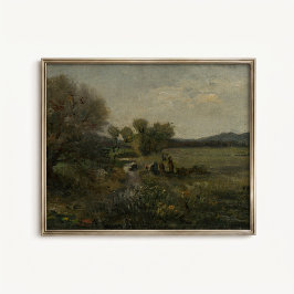 Antique Countryside Creek Wall Poster ポスター