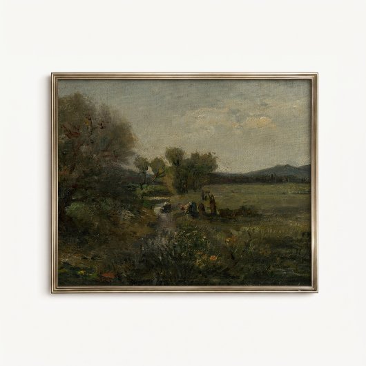 Antique Countryside Creek Wall Poster ポスター