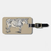 Antique Cow Skeleton Bones Fun ラゲッジタグ (正面横)