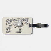 Antique Cow Skeleton Bones Fun ラゲッジタグ (裏面横)