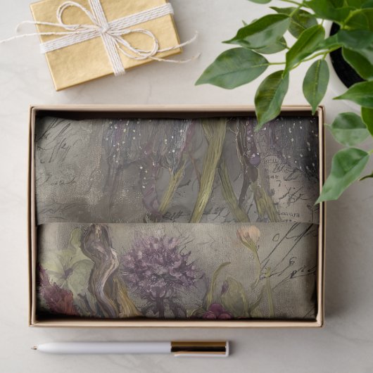 Antique Dark Floral Bouquet Ephemera Decoupage  薄葉紙 (ギフト)