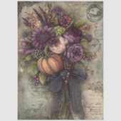 Antique Dark Floral Bouquet Ephemera Decoupage  薄葉紙 (正面)