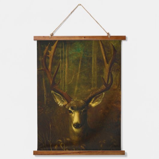 Antique Deer Stag Still Life Painting 吊り下げ型タペストリー (正面)