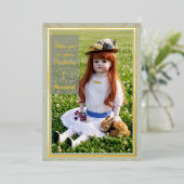 Antique Doll Flat Foil Birthday Card 箔シーズンカード (立ち正面)