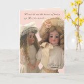 Antique Dolls 'Be My Bridesmaid' Card カード (黄色い花)