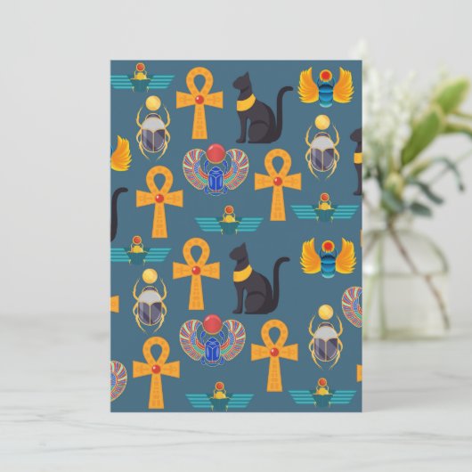 Antique Egypt Pattern, Hieroglyphics digital paper シーズンカード (スタンド正面)