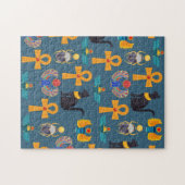 Antique Egypt Pattern, Hieroglyphics digital paper ジグソーパズル (横)