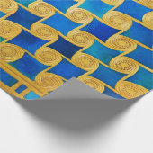 ANTIQUE EGYPTIAN GEOMETRIC DECOR ,SUN IN BLUE SKY  ラッピングペーパー (角)