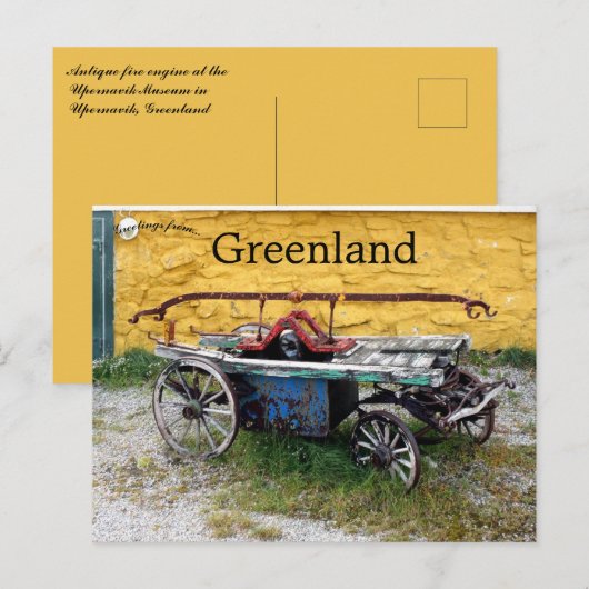 Antique Fire Engine at Museum Upernavik Greenland ポストカード (正面/裏面)