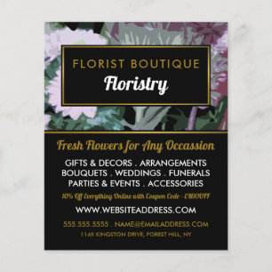 Antique Floral Design, Floristry Advertising チラシ