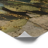 Antique floral design with a textured or aged look ポスター (角)