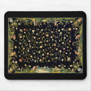 Antique Floral Table Carpet Illustration マウスパッド
