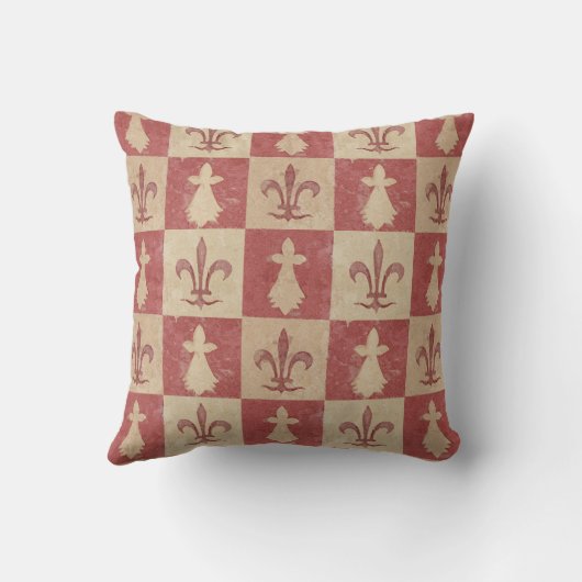 Antique French Mediaeval Fleur de Lis Pattern クッション (裏面)