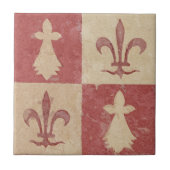 Antique French Mediaeval Fleur de Lis Pattern タイル (正面)