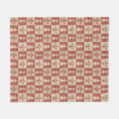 Antique French Mediaeval Fleur de Lis Pattern フリースブランケット (正面(横))