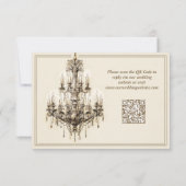 Antique Gilded Age Ivory Timeless QR Code Wedding 出欠カード (裏面)
