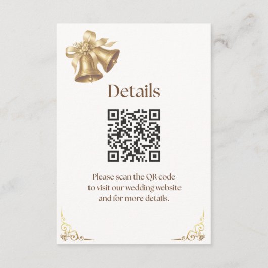 Antique Gold Bells Wedding Enclosure card エンクロージャーカード (正面)