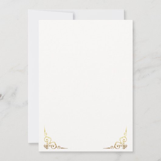 Antique Gold Bells Wedding Invitation 招待状 (裏面)