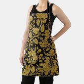 Antique Gold Floral Indian Lac-work Black Pattern エプロン (インサイチュ)