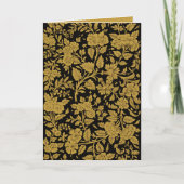 Antique Gold Floral Indian Lac-work Black Pattern カード (正面)