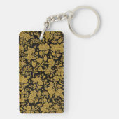 Antique Gold Floral Indian Lac-work Black Pattern キーホルダー (裏面)