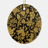 Antique Gold Floral Indian Lac-work Black Pattern セラミックオーナメント (左)