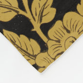 Antique Gold Floral Indian Lac-work Black Pattern フリースブランケット (角)