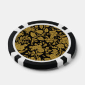 Antique Gold Floral Indian Lac-work Black Pattern ポーカーチップ (シングル)